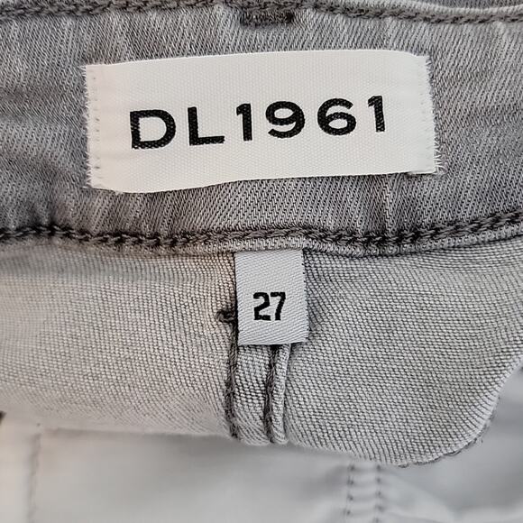 DL1961 Florence Instasculpt Cropped Raw Edge Skinny Gray Denim Jeans 27 FLAWS - Picture 12 of 15